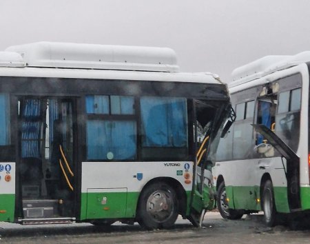 Қызылордада  екі автобус соқтығысып қалды